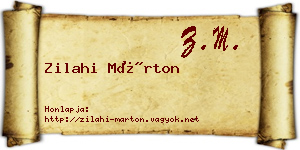 Zilahi Márton névjegykártya