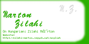 marton zilahi business card